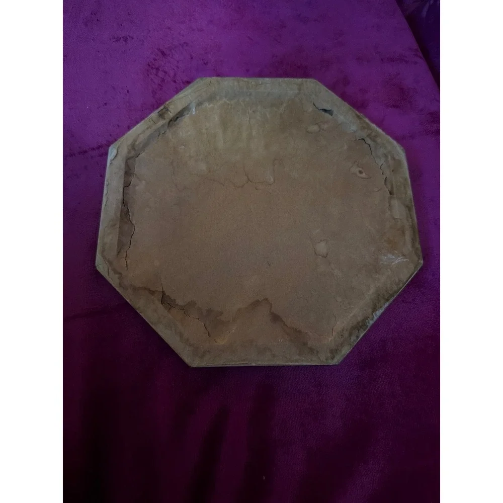 Vintage Octagon Wall Mirror Gold Gilded Floral Frame Small 9 Inch Antique Style